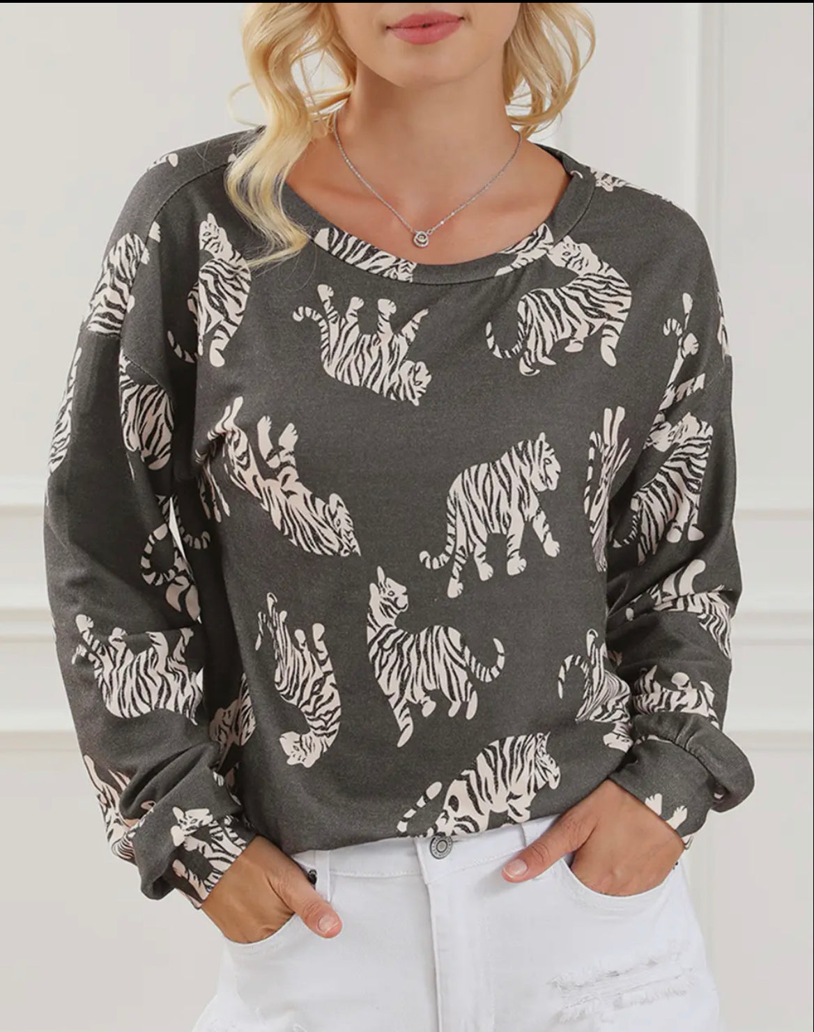 Leopard Lively Tiger Print Casual Sweatshirt
