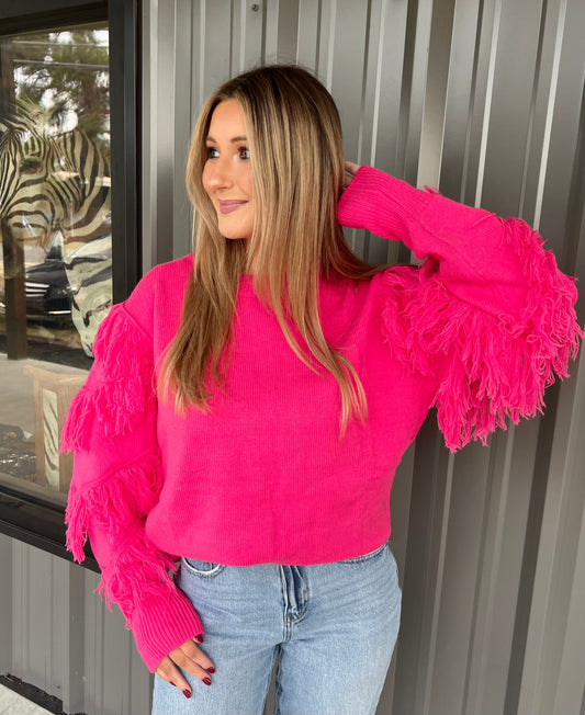 Pink Tassel Sweater