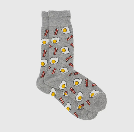 Men's Bacon and Eggs Socks Gray/Red/White One Size