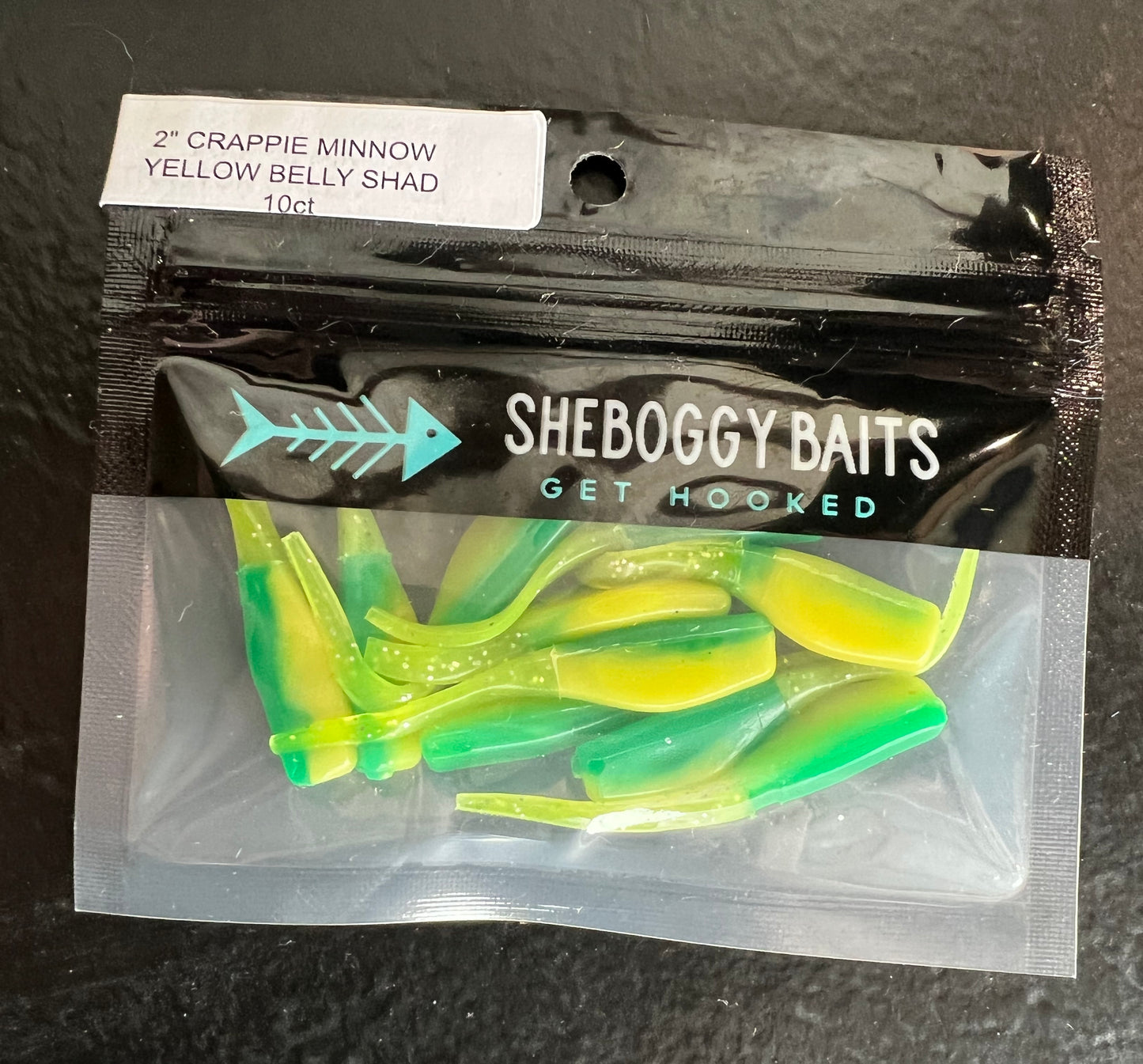 SHEBOGGY CRAPPIE MINNOW YELLOW BELLY SHAD 2” 10ct