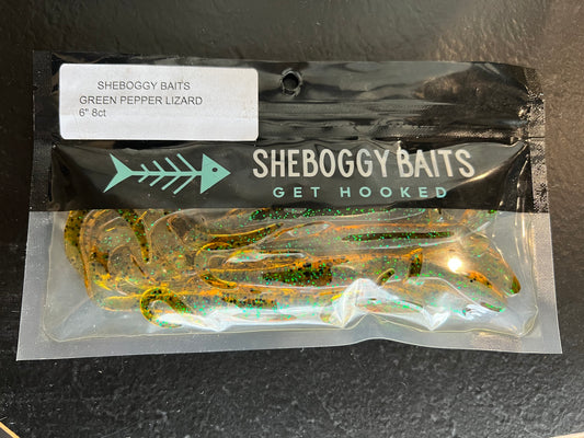 SHEBOGGY BAITS
GREEN PEPPER LIZARD
6" 8ct