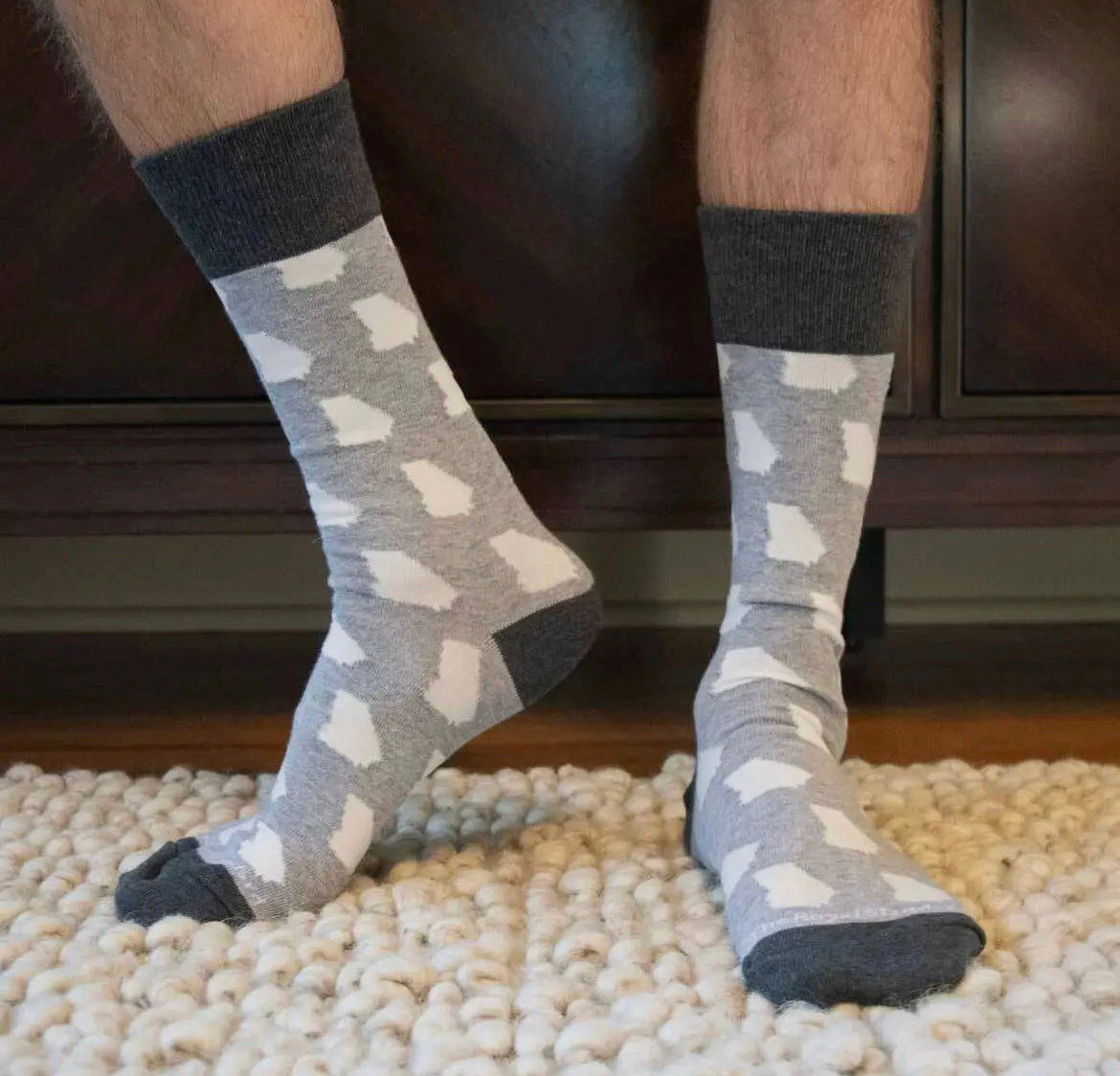 Men's Georgia Pride Socks Gray/White One Size