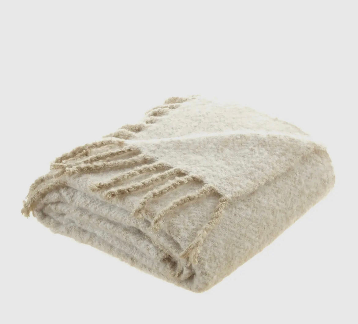 Sand Knitted Acrylic Geometric Throw Blanket