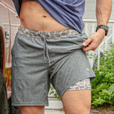 Athletic Shorts - Grizzly Gray with Camo Liner